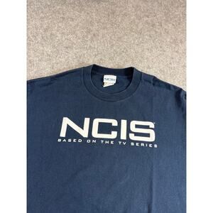Vintage 90s NCIS Based On The TV Series Logo T Shirt Mens Large Blue Streetwear